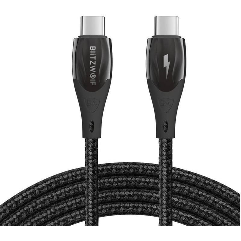 BLITZWOLF Blitzwolf Cable USB-C to USB-C 96W 5Α 1m - Μαύρο