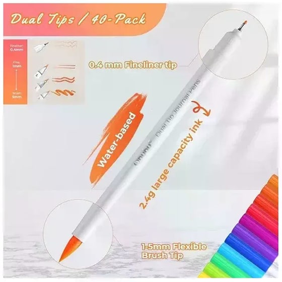 Μαρκαδόροι Σχεδίου Ohuhu Brush & Fine Waterbased (40 Τεμάχια) image 3