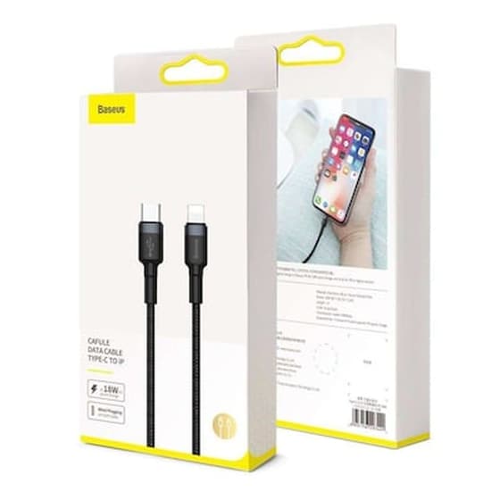 Καλώδιο δεδομένων Baseus Usb-C to Lightning 18W 1m - Black image 1