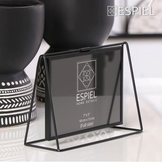 Κορνίζα 2 Όψεων Espiel Fam580 Μεταλλική 15x10 cm - Μαύρη image 1