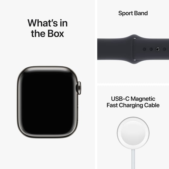 Apple Watch Series 8 Cellular 41mm Graphite Titanium Case with Midnight Sport Band - Regular image 8