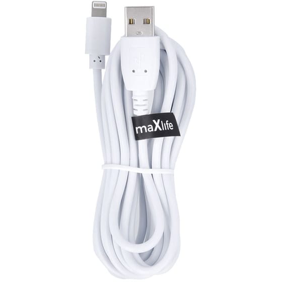 Καλώδιο Φόρτισης Maxlife USB-Α σε Lightning 3m - White image 1