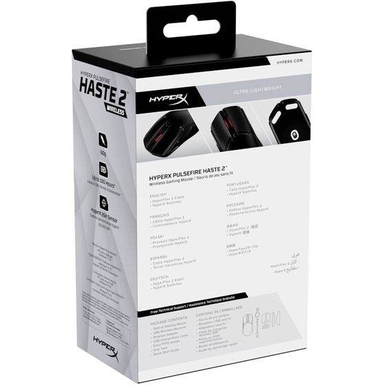 HyperX Pulsefire Haste 2 Wireless Gaming Ασύρματο Ποντίκι RGB - Μαύρο image 9