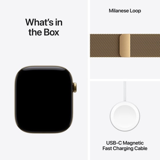 Apple Watch Series 12 GPS + Cellular 46mm Radiant Gold Titanium Case with Radiant Gold Milanese Loop - M/L image 6