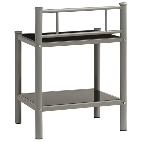 Κομοδίνο Vidaxl Μεταλλικό 2τμχ 45x34.5x60.5 cm - Γκρι Μαύρο image 5