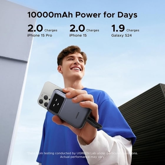 Powerbank Ugreen PB511 10000mAh 30W με Θύρες USB-A/USB-C Power Delivery - Γκρι image 6