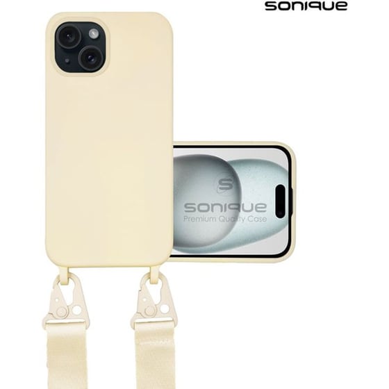 Θήκη  Apple iPhone 15 - Sonique Carryhang Με Strap - Μπεζ image 0