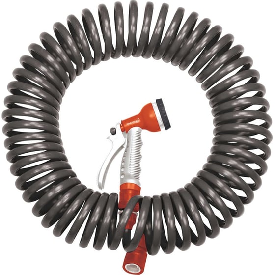 Σετ Λάστιχο Ποτίσματος Nakayama Pro Gh9244 Σπιράλ με Πιστόλι Ποτίσματος 15m - Μαύρο/Κόκκινο image 0