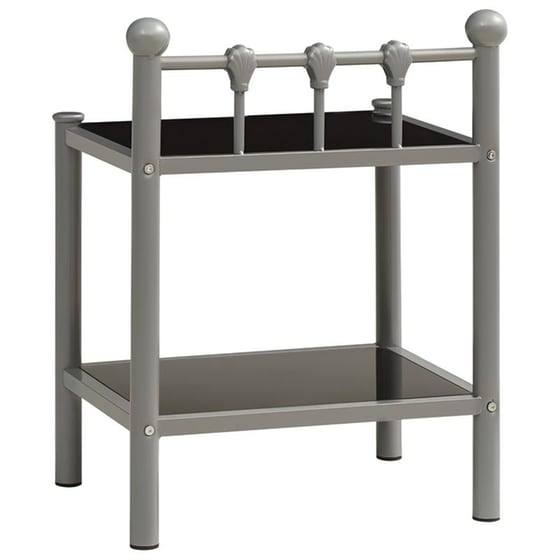 Κομοδίνο Vidaxl Μεταλλικό 2τμχ 45x34.5x60.5 cm - Γκρι Μαύρο image 4