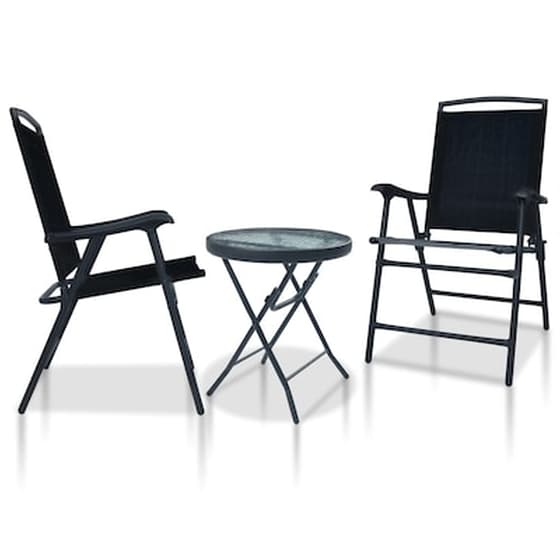 Vidaxl Σετ Επίπλων Bistro 3 Τεμαχίων Μαύρο Ατσάλινο image 0