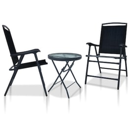 Vidaxl Σετ Επίπλων Bistro 3 Τεμαχίων Μαύρο Ατσάλινο
