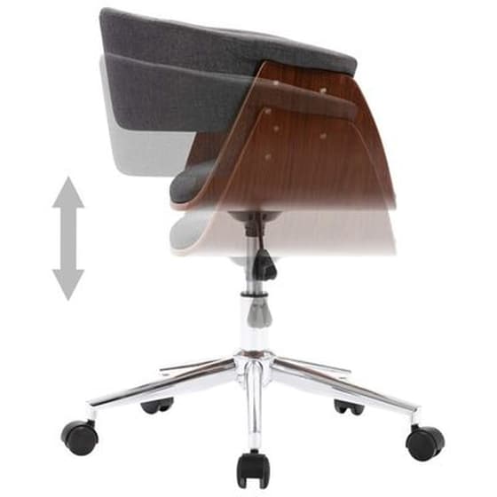 Καρέκλες Τραπεζαρίας Vidaxl  Περιστρεφόμενες Υφασμάτινες 4 Τμχ - Γκρι image 4