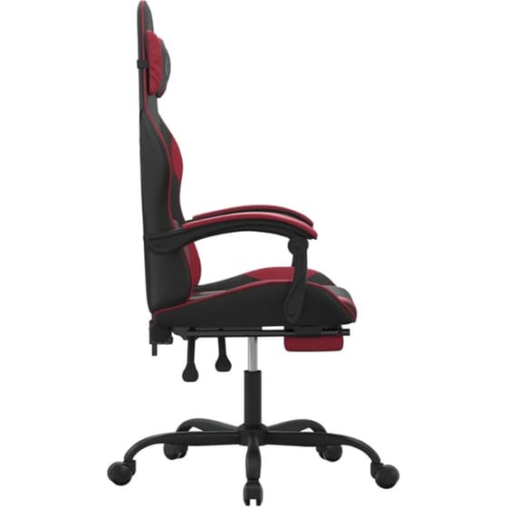 Καρέκλα Gaming VIDAXL 3143885 με Υποπόδιο από Τεχνητό Δέρμα - Μαύρο image 2