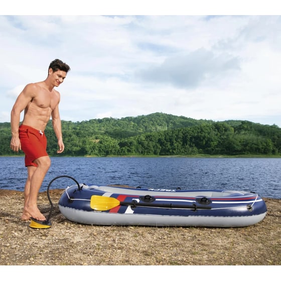 Σετ Φουσκωτή Βάρκα Bestway Hydro-Force Treck x2 με Τρόμπα από PVC κατάλληλο για 3 άτομα - Μπλε/ Γκρι image 10