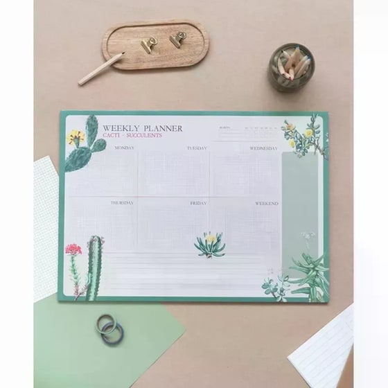 Εβδομαδιαίο Πλάνο Μπλοκ A3 Botanical Cacti 42x29cm image 2