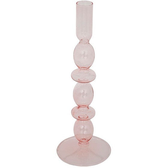 Κηροπήγιο Spitishop Γυάλινο 9x25.7cm - Ροζ image 0