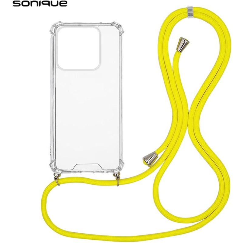 SONIQUE Θήκη Σιλικόνης Με Κορδόνι Sonique Armor Clear Xiaomi Xiaomi 14 Κίτρινο
