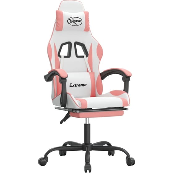 Καρέκλα Gaming VIDAXL 3143887 με Υποπόδιο από Τεχνητό Δέρμα - Λευκό image 0