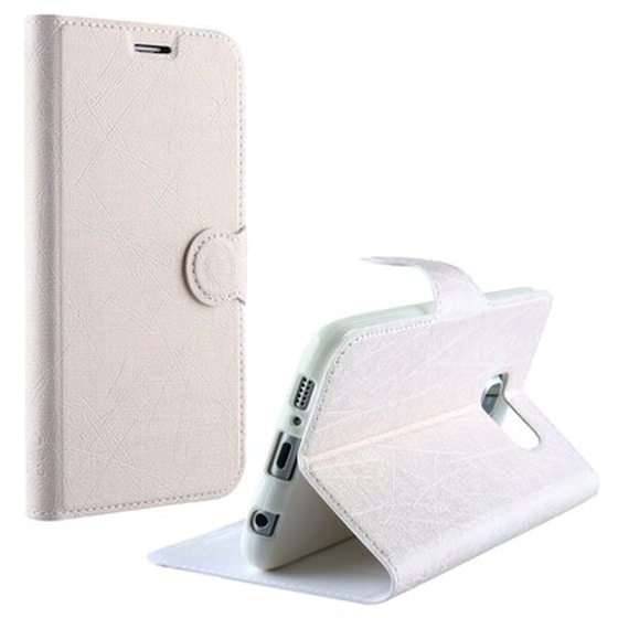 Θήκη Alcatel Pop C7 - Volte-Tel Line TPU Book Cover - Stand White image 0