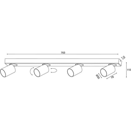 Σποτ Πολύφωτο Aca Elitis Ra304s76wh από Αλουμίνιο - Λευκό image 1