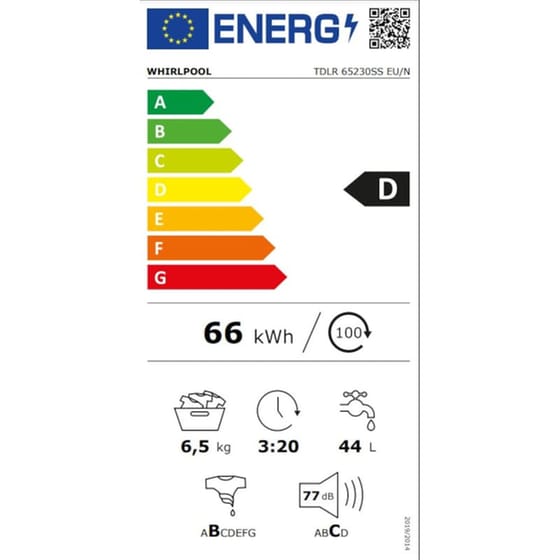 WHIRLPOOL TDLR 65230SS EU/N 6.5 kg 1.200 Στροφές Λευκό Πλυντήριο Ρούχων image 11