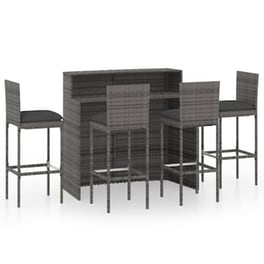 Vidaxl Σετ Επίπλων Μπαρ Κήπου 5 Τεμαχίων Γκρι Με Μαξιλάρια