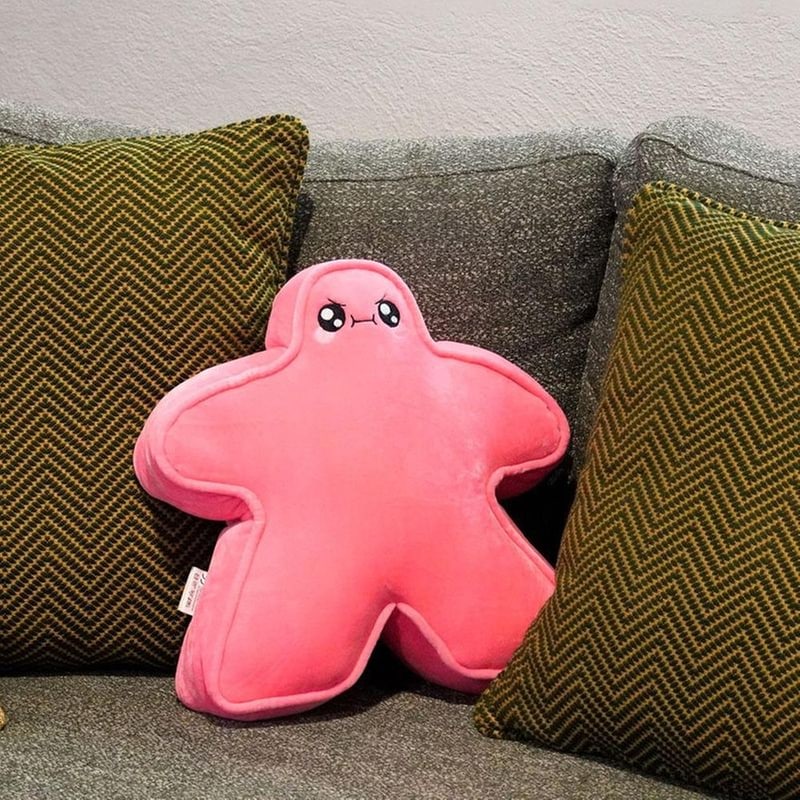 RATHSKELLERS Λούτρινο RATHSKELLERS Μαξιλάρι Meeplemoods Happy Vs Angry Powder Pink (35cm)
