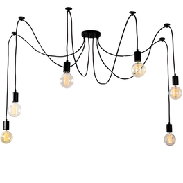 Πολύφωτο Κρεμαστό Μεταλλικό Φωτιστικό Οροφής Atl - Μαύρο