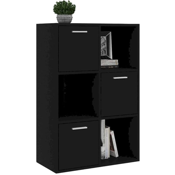 Βιβλιοθήκη VidaXL από Μοριοσανίδα 60x29.5x90 cm - Μαύρο image 3