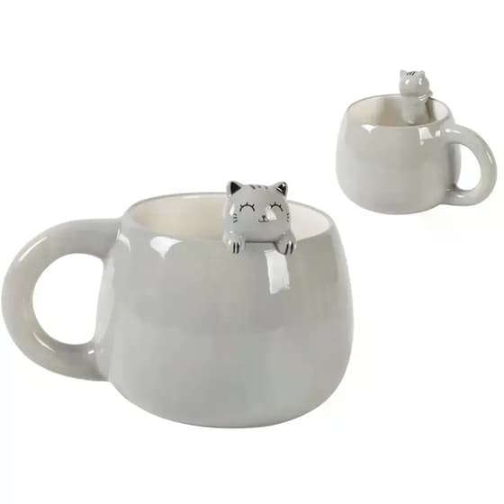 Κούπα i-Total Charm Grey Cat 450ml image 0