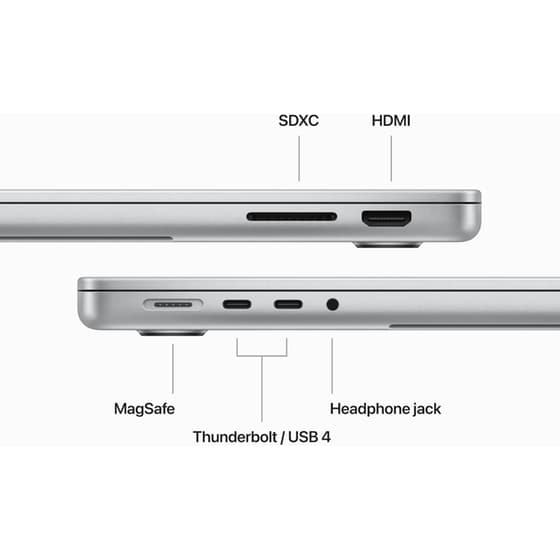 Apple MacBook Pro 14" M3 Chip QHD+ (Apple M3 8 Cores/8GB/512GB SSD/10 Core GPU/macOS) Silver image 5