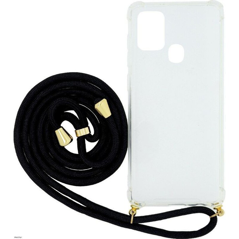 Θήκη Samsung Galaxy A21s - Mercury με Λουράκι Μαύρο - Διάφανο