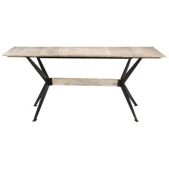 Τραπεζαρία Vidaxl από Μασίφ Ξύλο Μάνγκο 180x90x76 cm - Μαύρο/Καφέ image 2