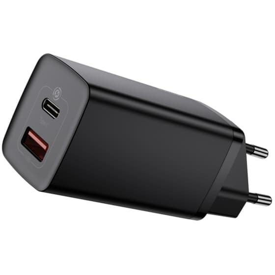 Φορτιστής Πρίζας Baseus 2 port Usb-C,Usb 65W - Black image 0