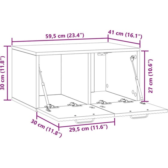 Επιτοίχιο Έπιπλο Τηλεόρασης VidaXL 59.5x41x30 cm - Γκρι Sonoma image 10