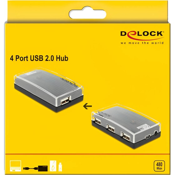 Delock 61393 USB Hub 4-Port USB 2.0 συμβατό με USB-A image 5