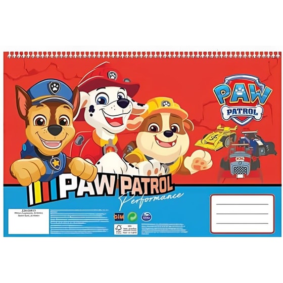 Μπλοκ Ζωγραφικής Gim Α4 30Φ. Paw Patrol image 0