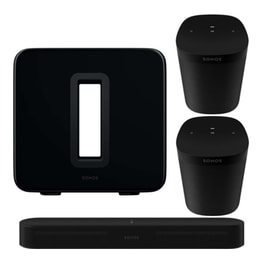 Sonos Beam Soundbar 80W 2.0 + 2 Ηχεία Sonos One SL + Subwoofer Sonos Sub (Gen3) - Μαύρο