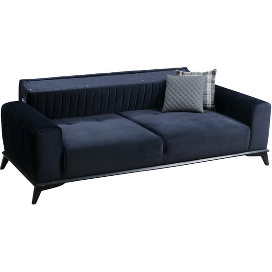 Τριθέσιος Καναπές 24Mall Carrara 220x92 cm - Μπλε image 2