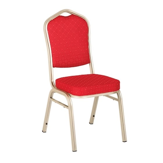 Καρέκλα Woodwell Catering Μεταλλική/Υφασμάτινη Champagne - Κόκκινο image 0