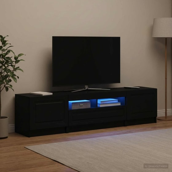 Έπιπλο Τηλεόρασης VidaXL UTRECHT με LED 3 τμχ 179 x 35 x 40 cm - Μαύρο image 1