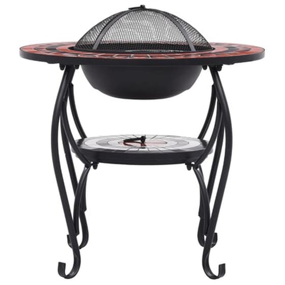 Vidaxl Τζάκι Εξ. Χώρου/τραπέζι «μωσαϊκό» Τερακότα/λευκό 68 Εκ Κεραμικό image 4