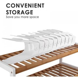 Οργανωτής Παπουτσιών OEM Storage Shoes Rack Με Ρυθμιζόμενο Ύψος 6 Τμχ Από Πλαστικό - Λευκός