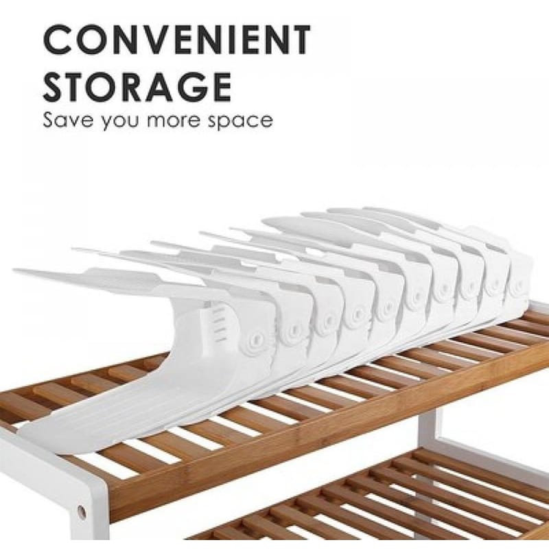 OEM Οργανωτής Παπουτσιών OEM Storage Shoes Rack Με Ρυθμιζόμενο Ύψος 6 Τμχ Από Πλαστικό - Λευκός