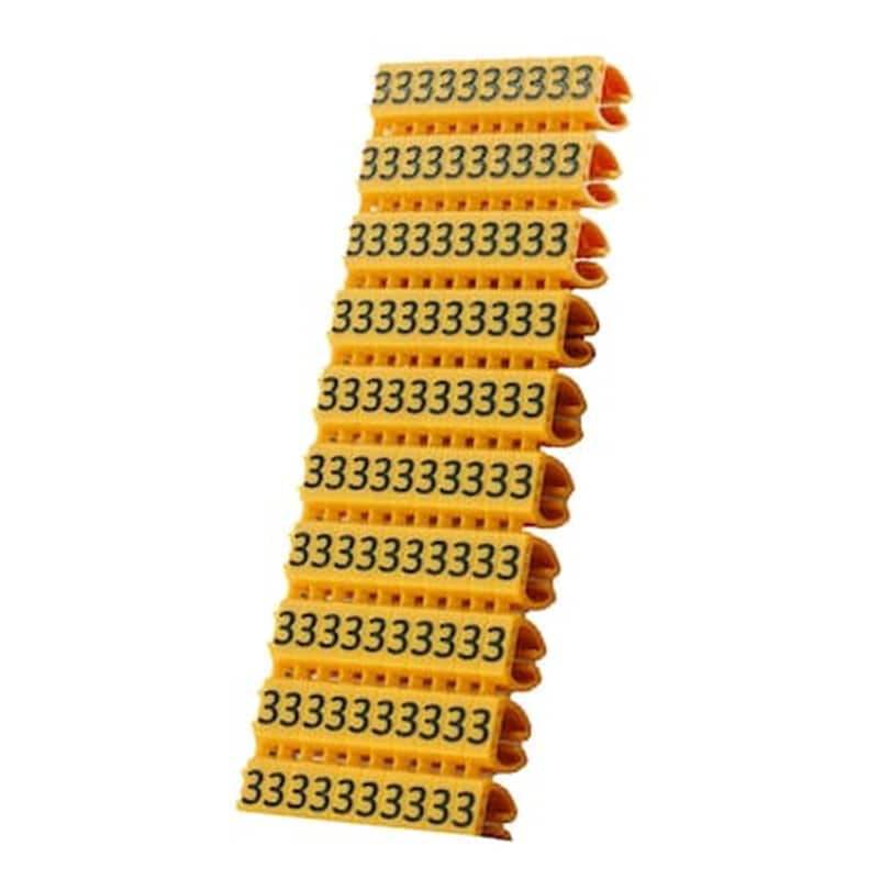 POWERTECH Powertech Clip Αρίθμησης Καλωδίου Νο 3, Orange, 10τεμ.