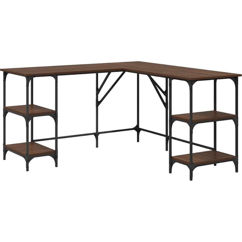 Γραφείο VidaXL από Επεξεργασμένο Ξύλο 139x139x75 cm - Καφέ Δρυς
