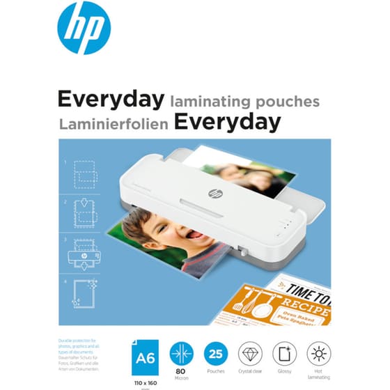 HP Everyday Φύλλα πλαστικοποίησης Α6 80mic 25 φύλλα image 0