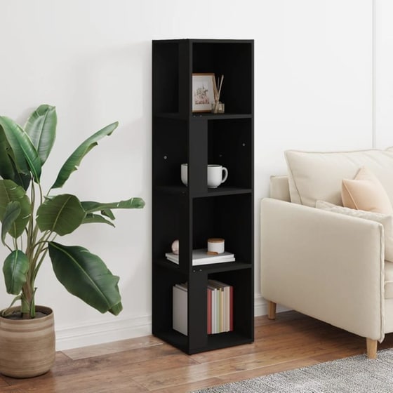 Ραφιέρα VidaXL Γωνιακή από Μοριοσανίδα 33x33x132 cm - Μαύρο image 4