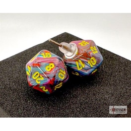 Καρφωτά Σκουλαρίκια Chessex Festive Mosaic Mini-poly D20 - Πολύχρωμα