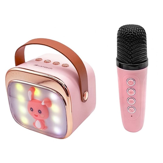 Party Speaker Lamtech BT5,4 Kids με Karaoke Rgb - Ροζ image 2